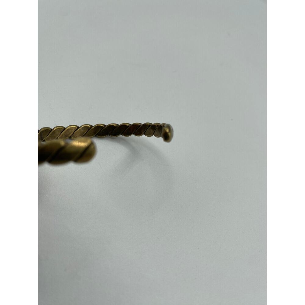 Brass Bracelet Jewelry Wrist Small Rope Patina Gold Tone - Picture 3 of 5